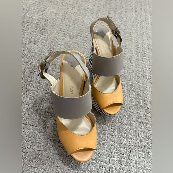 Nine West Wedge Animal Print Sandals - Picture 2 of 14